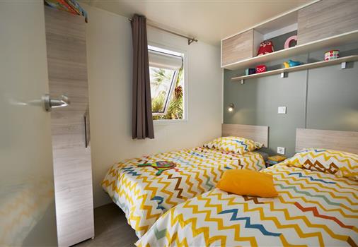 chambre 2 lits doubles - Mobil-home 2 chambre - Camping La Grande Lande - Moelan sur mer 